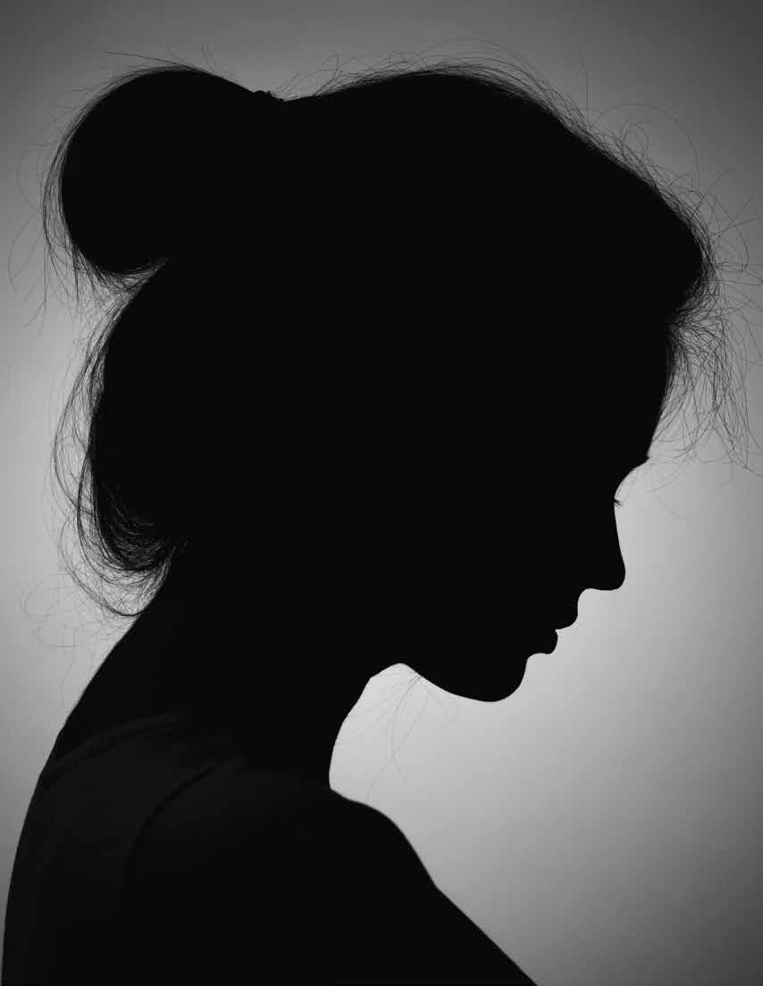 Silhouette of Woman looking down
