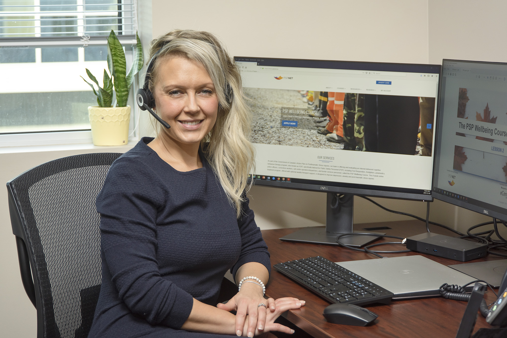 With years of experience offering therapy to first responders and their families, registered doctoral psychologist Dr. Jody Burnett also provides support to public safety personnel using PSPNET. (Photo by Trevor Hopkin)