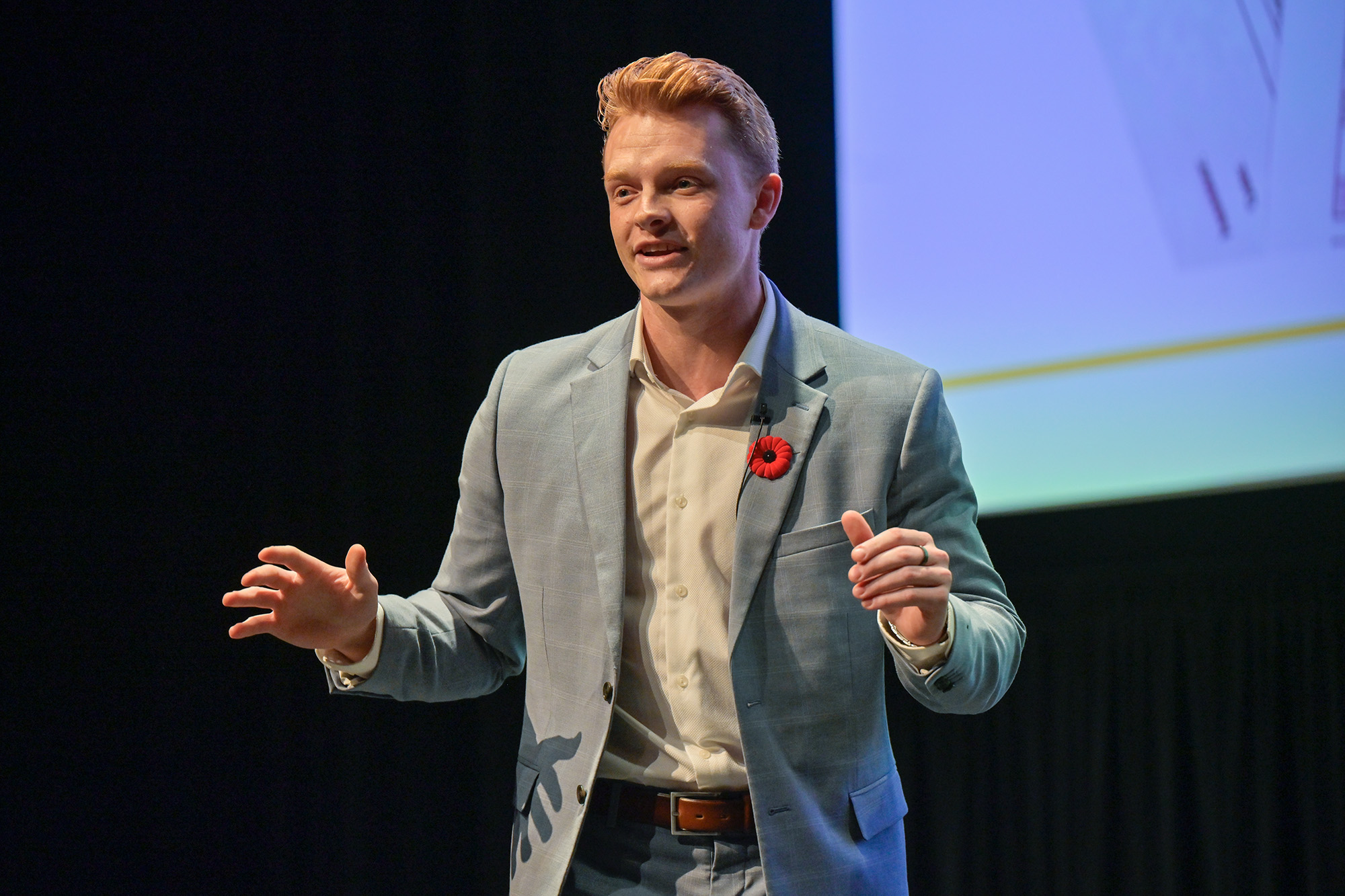 _URE2871 web_Andy McLennan : Andrew McLennan’s presentation was called Pain in dementia: How to assess pain when no one is speaking. (Photo by University Communications)