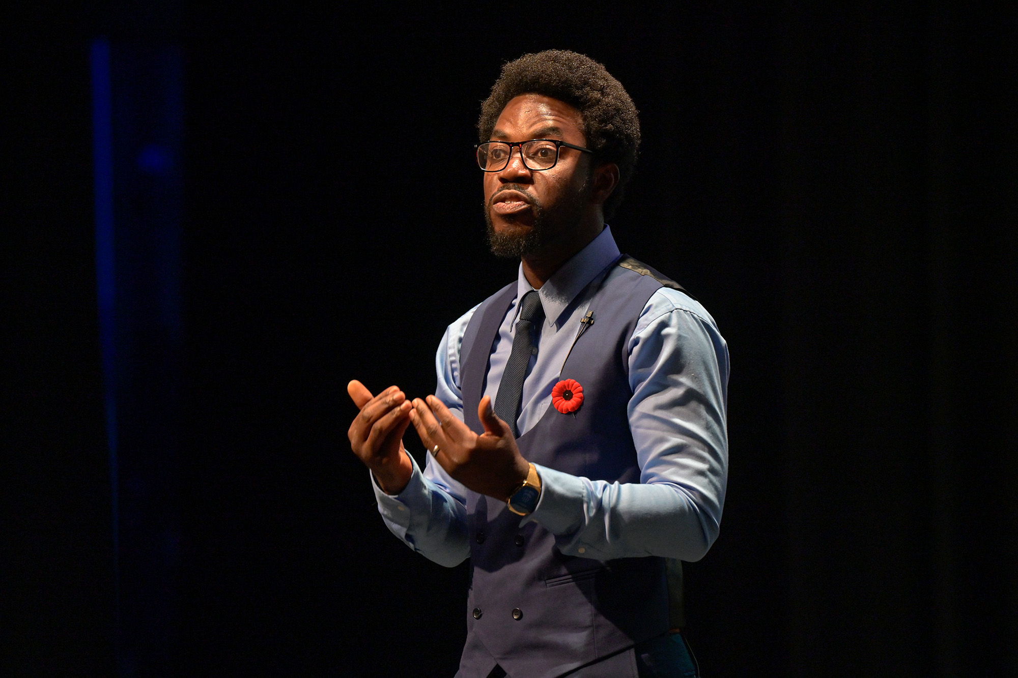_URE3058 web_Michael Mensah Michael Mensah’s presentation was called Fresh Solutions for Salty Cows (Photo by University Communications)
